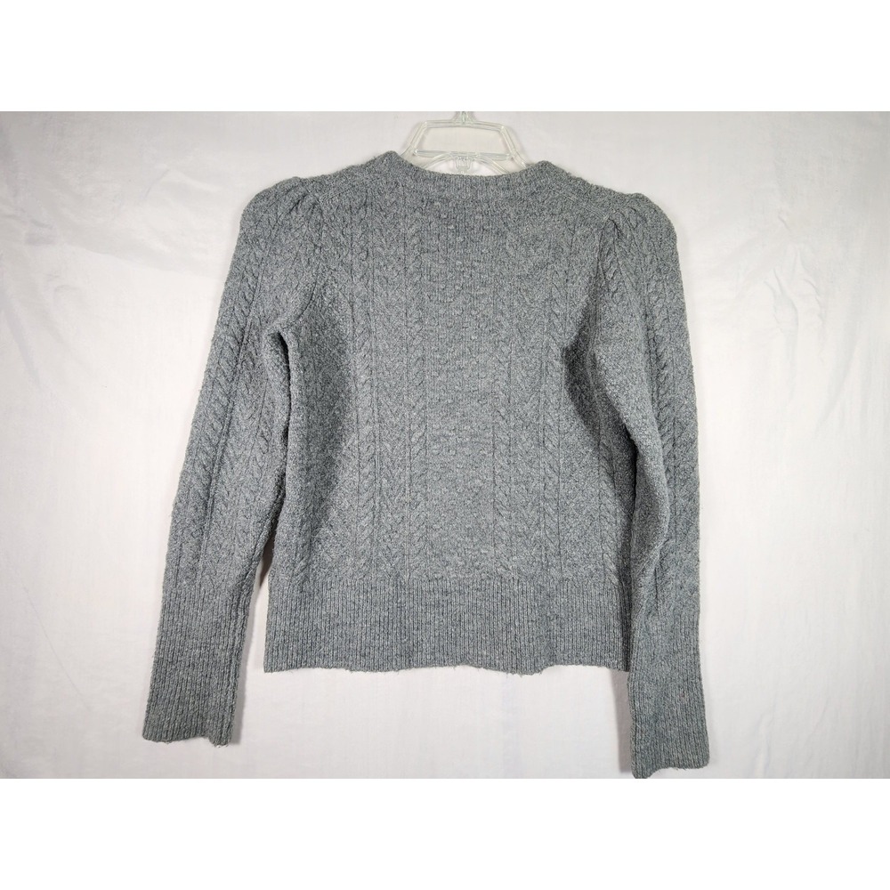J.Crew Womens XS Cable Knit Alpaca Merino Wool Texture Sweater Gray Cottagecore - Picture 4 of 6
